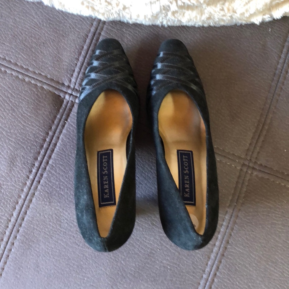 KAREN SCOTT Black Suede Heels S7AA - Picture 7 of 9